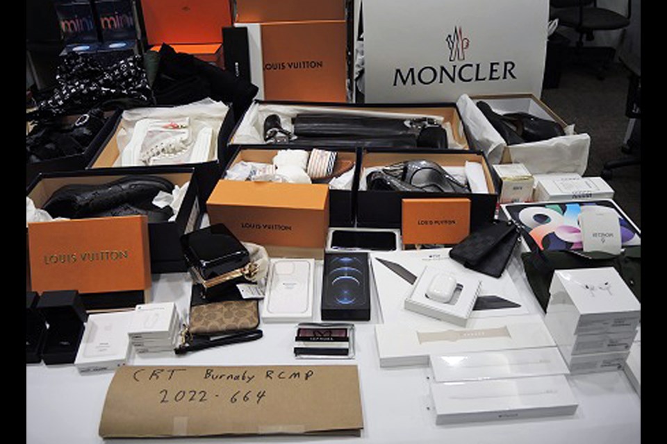 Up to $30,000 of suspected stolen merchandise was seized from a Burnaby home earlier this month. 