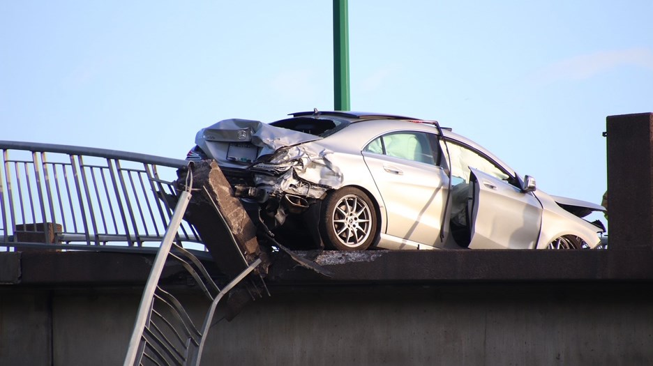 Drivers are being warned to steer clear of Grandview Highway and to expect delays in the area, including Highway 1 after a crash early Saturday morning.