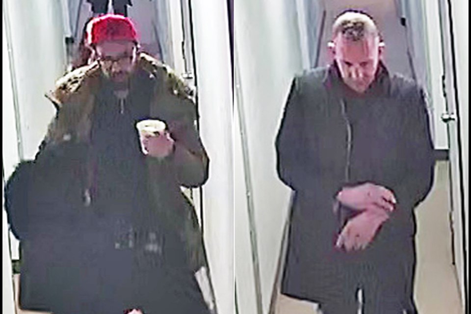 Saanich police are asking the public for help identifying two men, photographed at a Burnaby hotel. Investigators believe they may have information about a high-risk missing teen from Vancouver Island.
