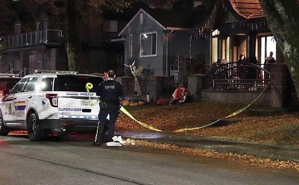 Police tape off a home on Nithsdale Street after a shooting Monday night.