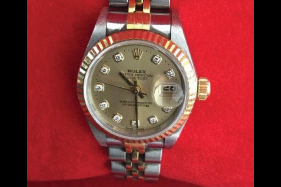 Police are looking for help finding a man who allegedly stole this Rolex watch during a Facebook Marketplace meet at Lougheed Mall.