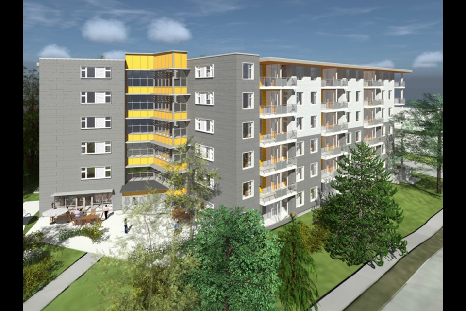Artist rendering of the new six-storey development that will provide 155 units of affordable rental housing to seniors in Burnaby. 