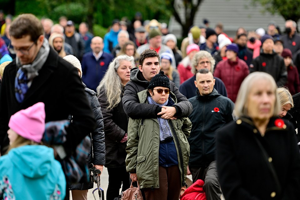 The City of New Westminster hosted its public outdoor service for Remembrance Day at the cenotaph outside of city hall.