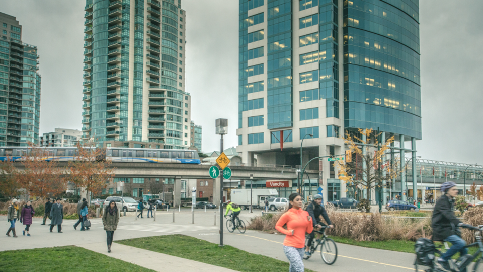 Walking, cycling, transit