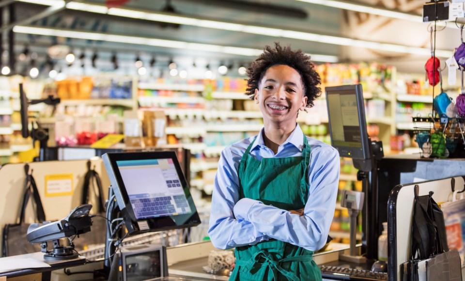 Young cashier