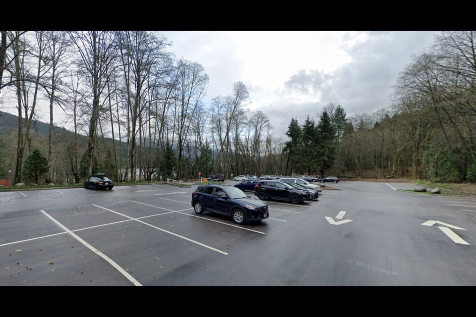 A parking lot at Barnet Marine Park in Burnaby.