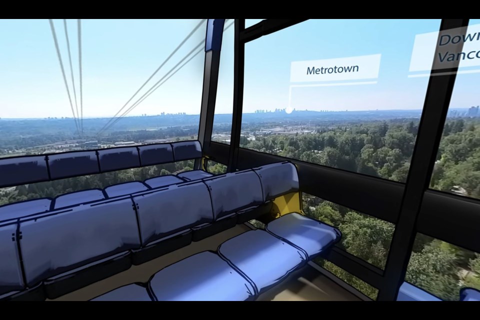 A view from the 360° virtual tour of the planned Burnaby Mountain gondola.