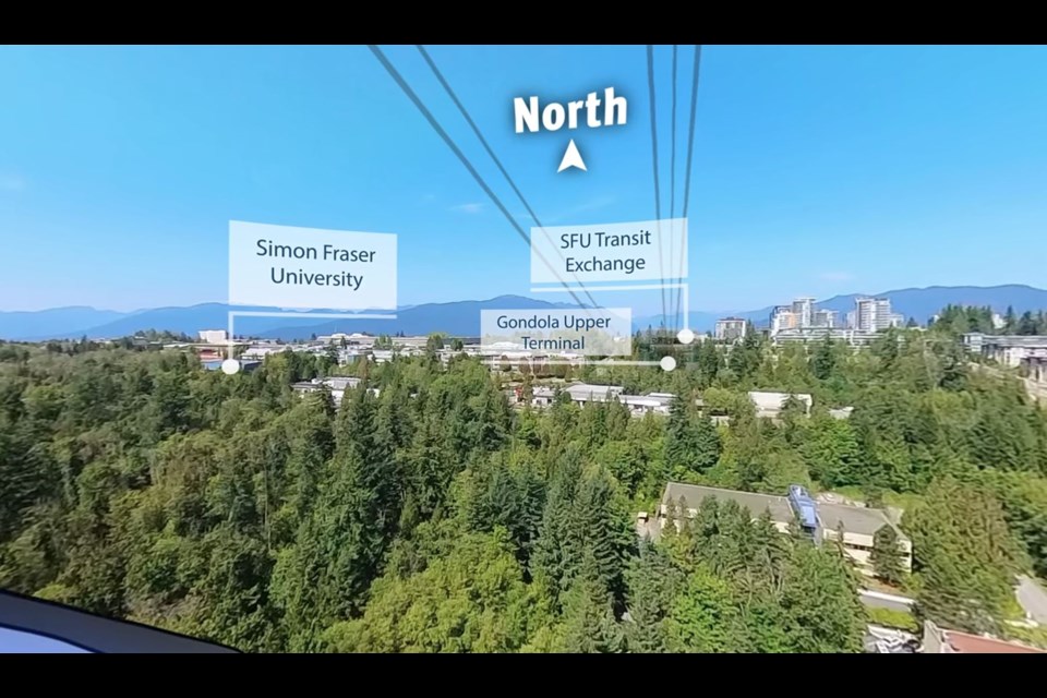 A view from the 360° virtual tour of the planned Burnaby Mountain gondola.