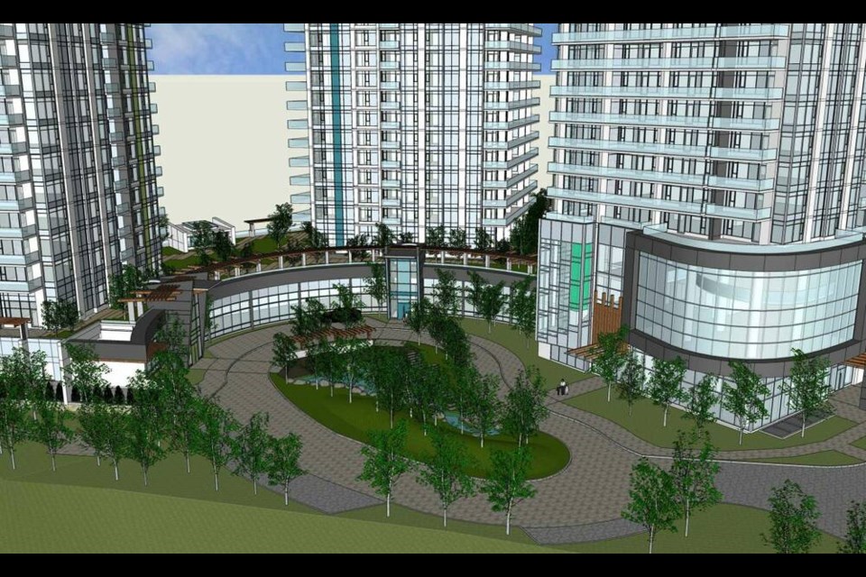 A four-tower development on Madison Avenue is proposed in Burnaby. PHOTO Polygon/City of Burnaby. 
