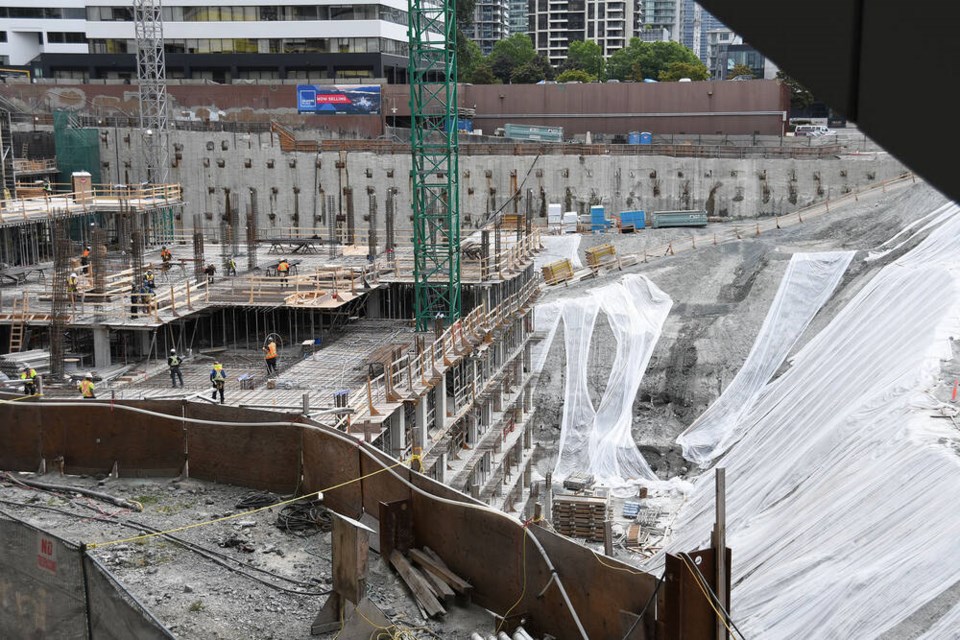 Construction and excavation at a tower development in Brentwood, Burnaby. Photo Lauren Vanderdeen/Burnaby Now. 