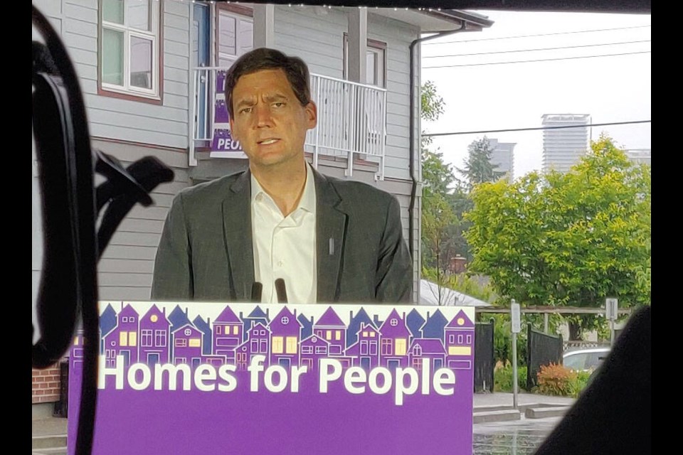 Premier David Eby announced an investment in rental housing in Burnaby on June 19. Photo Lauren Vanderdeen/Burnaby Now. 