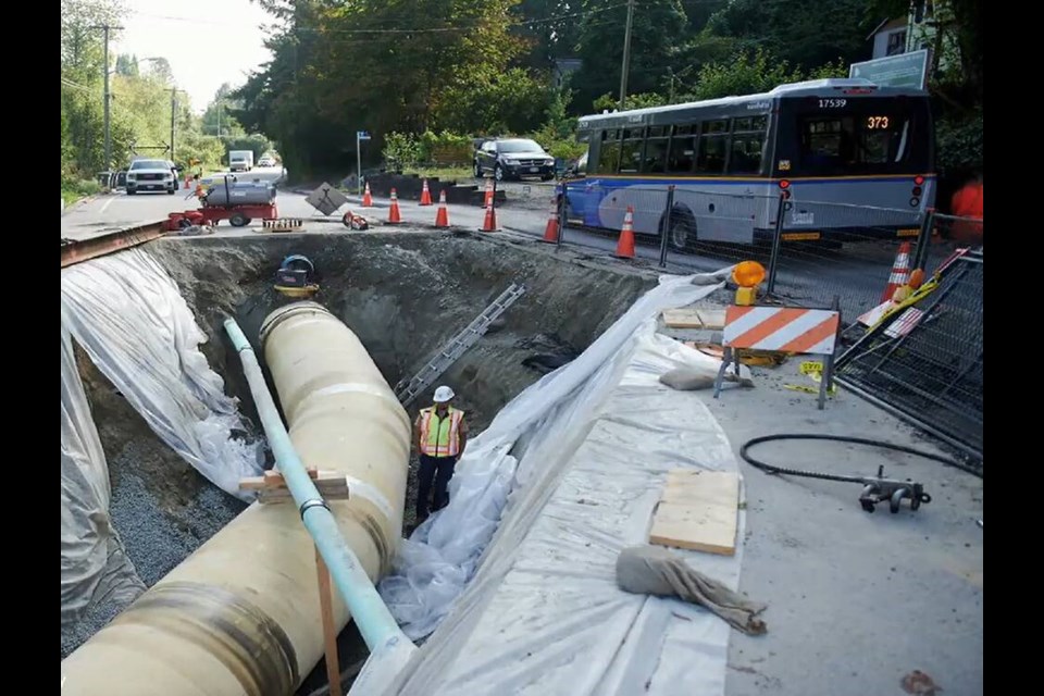 Metro Vancouver is planning water main construction in Burnaby. Photo Metro Vancouver. 