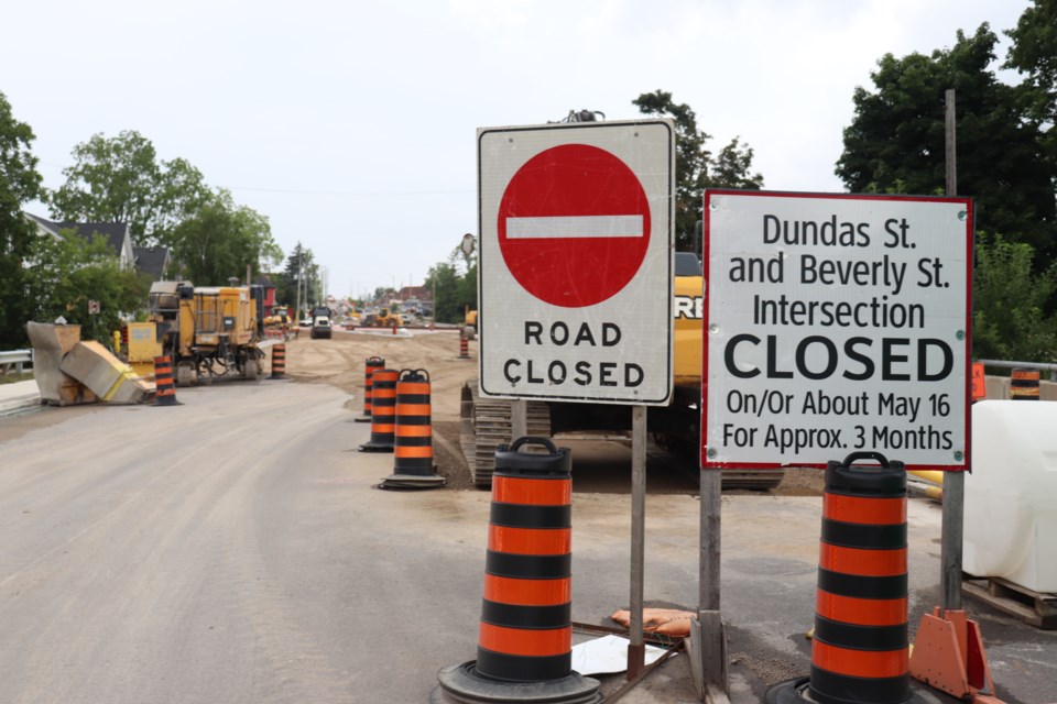 Construction at Dundas and Beverly will see a roundabout replace the intersection lights