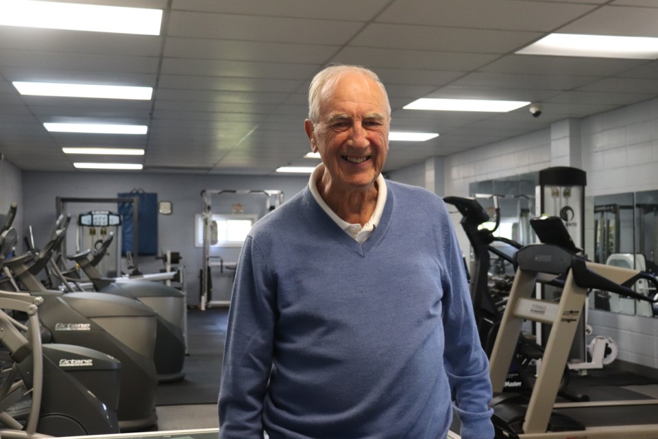 Graham Ponting is president of Southwood Fitness Club in the gym.