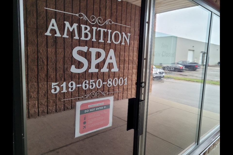 Ambition Spa in Cambridge was raided Thursday morning in relation to a human trafficking investigation.