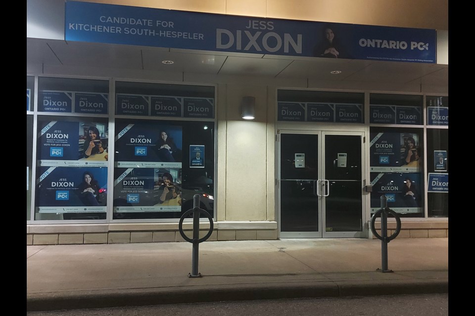PC Jess Dixon's campaign office was empty during the election June 2, 2022 as her supporters partied an undisclosed location.