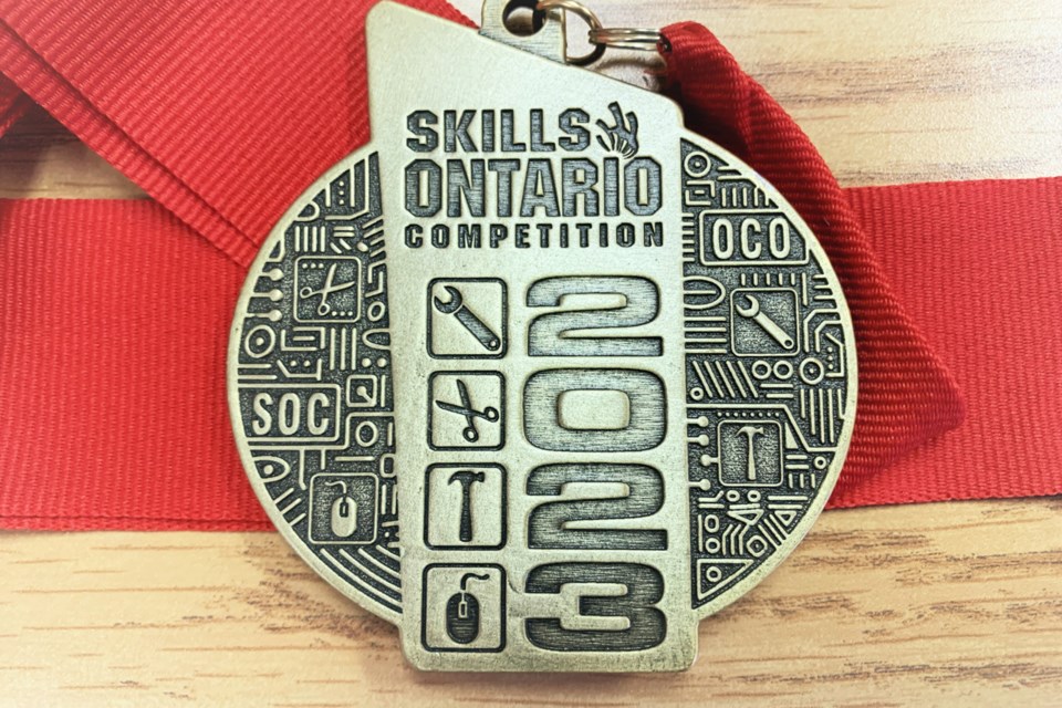 The medal created by Reese Lombardi for this year's Skills Ontario Competition.