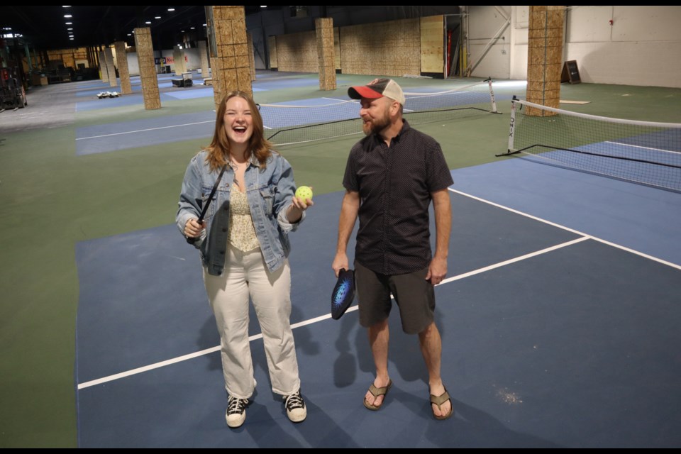 Emily Kerr, marketing manager at Four Fathers Brewing Co., and co-owner and general manager of the brewery Mike Hruden, are excited to welcome fellow pickleball enthusiasts to the brewery's new Pickleball Society six-court play space later this fall.