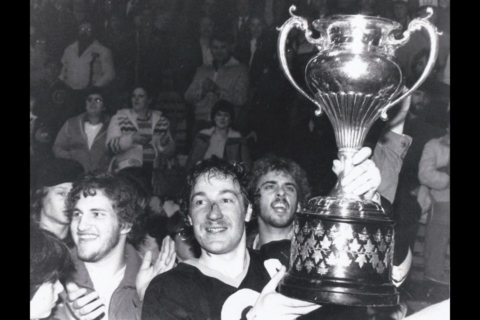 The Cambridge Hornets swept the four-game 1983 Allan Cup championship series against the St. Boniface Mohawks.