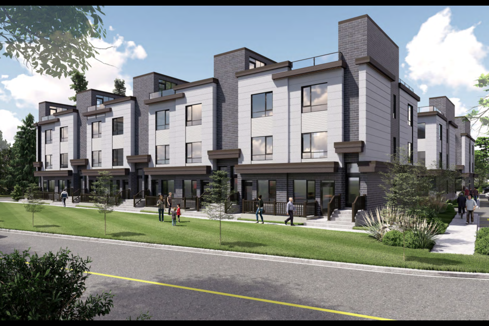 A rendering of the proposed stacked townhomes for Mill Creek Road.