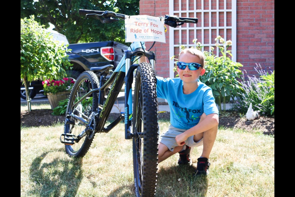 Euan Bingham plans to ride his bike for 90 km during the Terry Fox Ride of Hope on July 9.