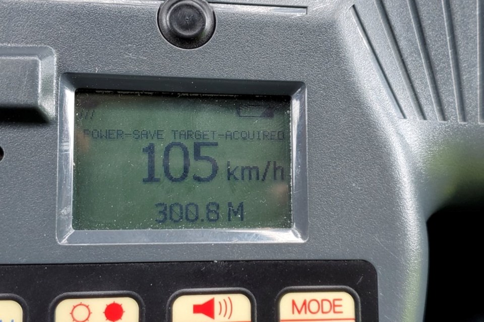 Brantford driver was seen travelling a 45 km/h over the posted speed limit in Cambridge. 