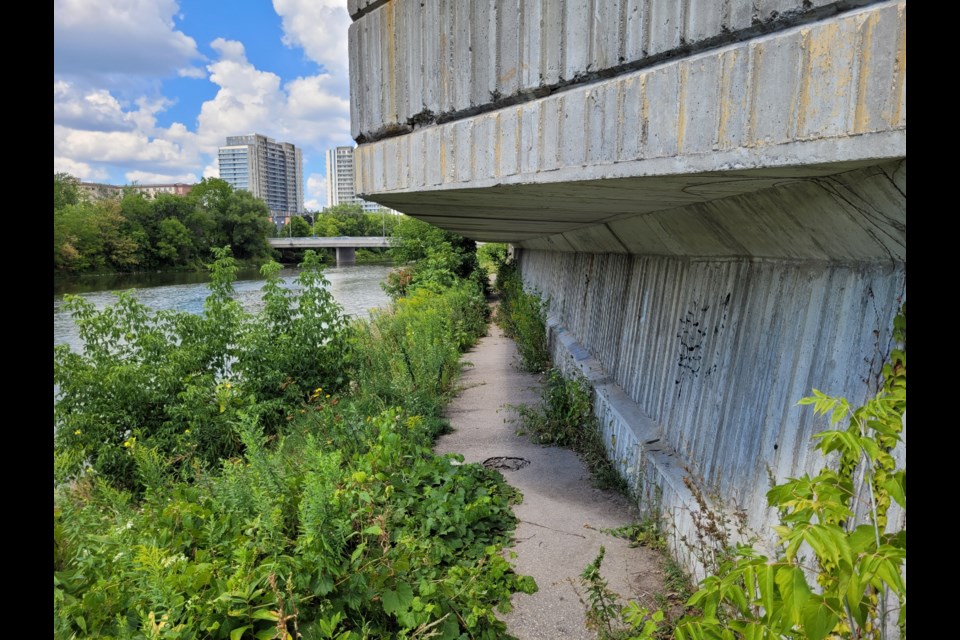 The Water Street South trail remains in disrepair months after the city's active transportation advisory committee voted to close and decommission damaged sections of it.