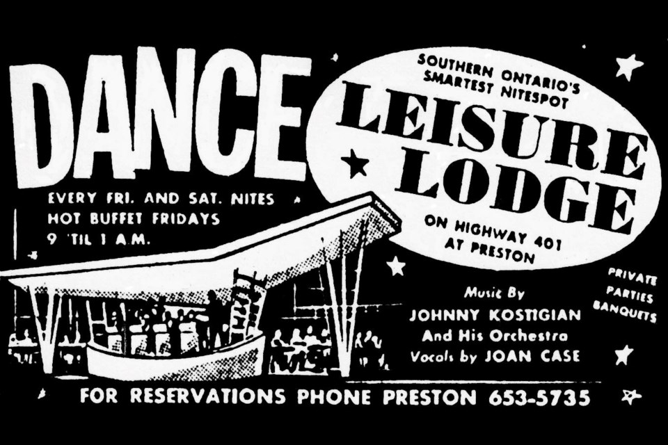 An advertisement for dancing at Leisure Lodge.