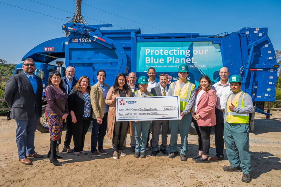 Republic Services presented the Urban Corps of San Diego County with a $250,000 grant to fund extensive trail restoration, waste removal, and sustainability education for the Otay Valley Regional Park./ Photo: Provided by Urban Corps of San Diego County.