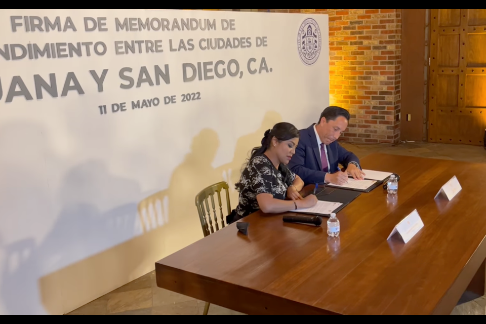 San Diego Mayor Todd Gloria and Tijuana Mayor Montserrat Caballero signed a Memorandum of Understanding to address cross-border challenges. 