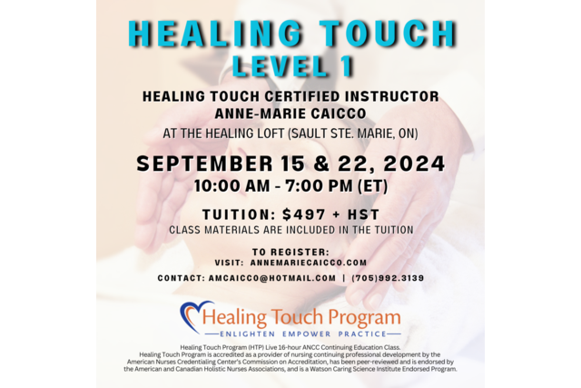Healing Touch Level 1 - September 15 & 22, 2024