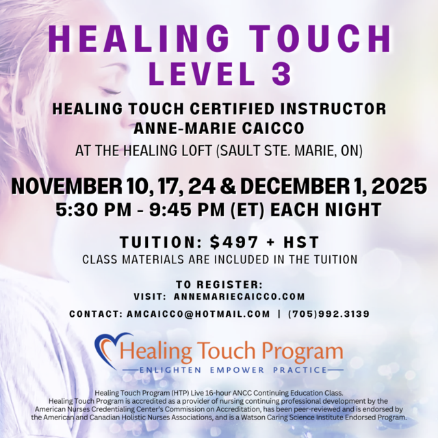 Healing Touch Level 3 - Nov 10, 17, 24 & Dec 1, 2025