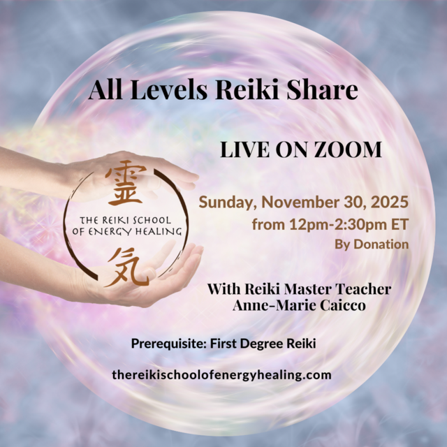 All Levels Reiki Share - Live on Zoom - November 30