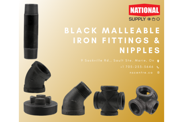 Black malleable iron fittings & nipples