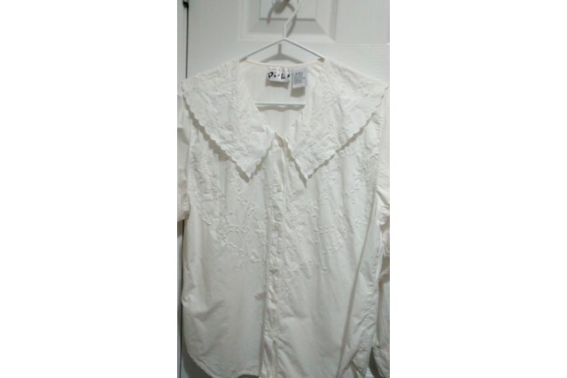 White Eyelet Long Sleeve Blouse