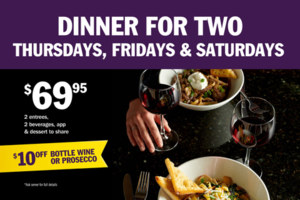 THURSDAYS/FRIDAYS/SATURDAYS: DINNER for TWO at Symposium Cafe