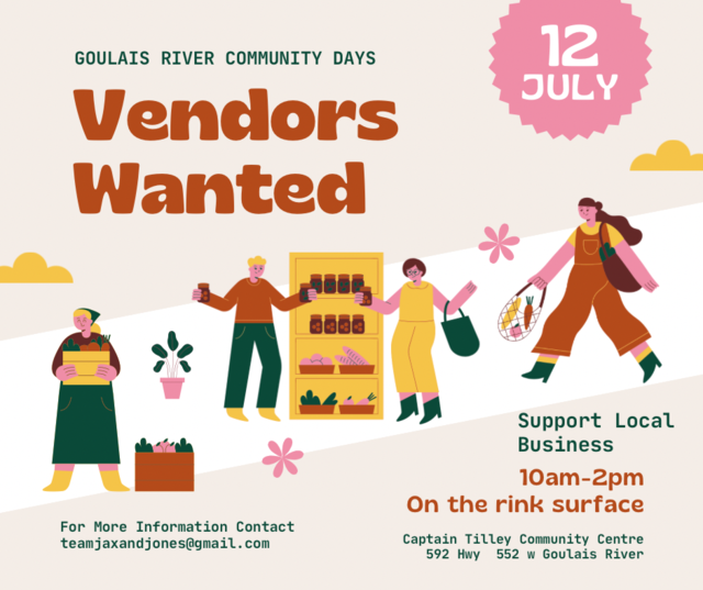 Beige and Brown Retro Colorful Illustrated Sunday Market Facebook Post (1)