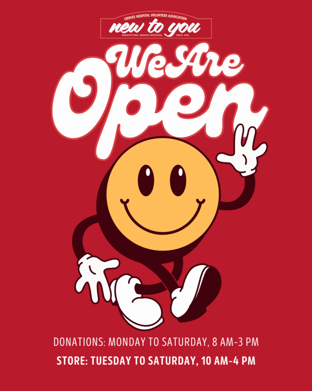 Blue Retro Cartoon We Are Open Poster (1)