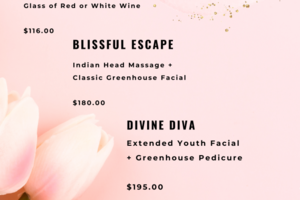 Full Mothers Day Menu from The Greenhouse Spa
