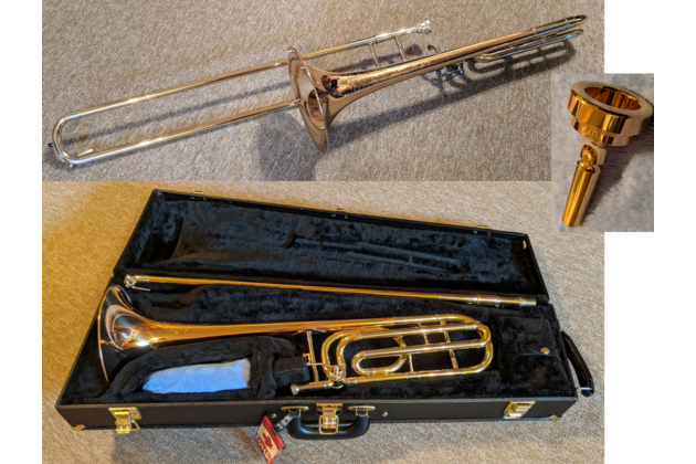 trombone and mouthpiece