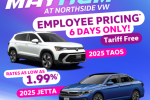 Mega May-hem at Northside Volkswagen! 6 Days Only!