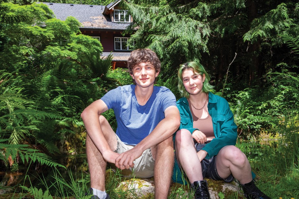 A. Camp Linwood (option 1) - Camp Linwood founder Julian Bailey and co-counsellor Ari Melville at the Camp Linwood pond