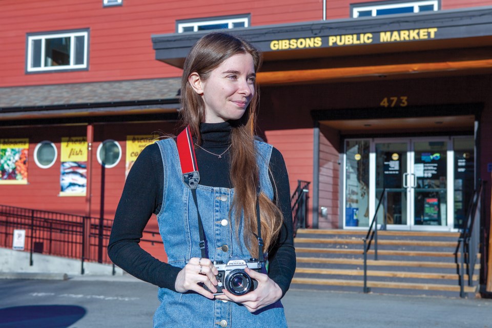 Photographer Allie Bartlett outside the Gibsons Public Market.