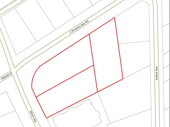 The three lots covered by the TUP, which will assist the nearby development.