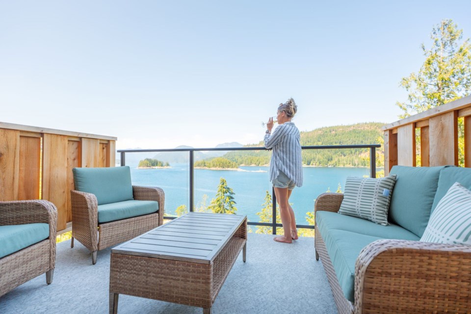One of the large balconies included in the new suites at West Coast Wilderness Lodge.