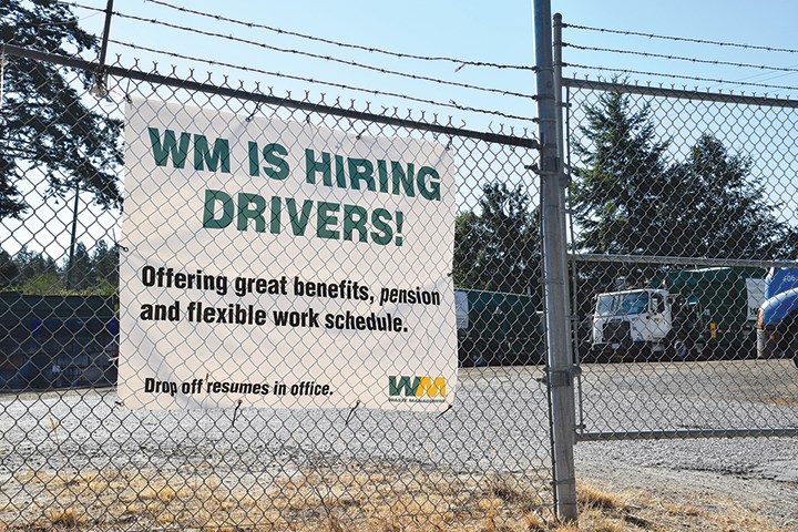 Waste Management is looking to hire several drivers and a residential helper as staff shortages affect curbside collection in Sechelt and SCRD.