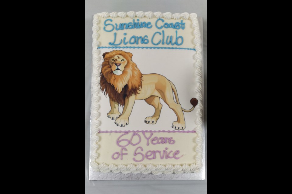 The Sunshine Coast Lions Club's 60th anniversary cake sported a lion.