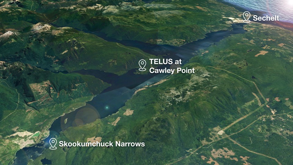 Cawley Point is located on the eastern side Sechelt Inlet, north of Salmon Inlet and Sechelt.