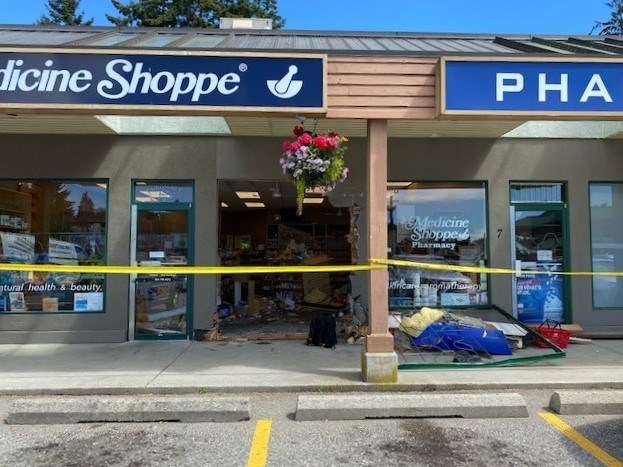 The Medicine Shoppe Pharmacy was hit by a vehicle on Aug. 4, but will continue to provide prescriptions.