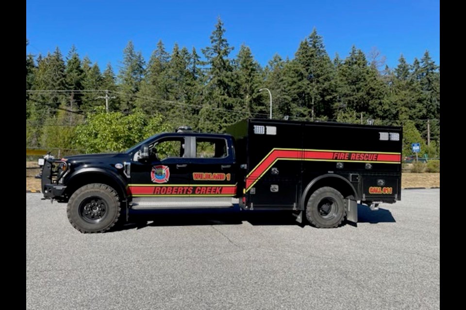 Roberts Creek Volunteer Fire Department's new fire truck.